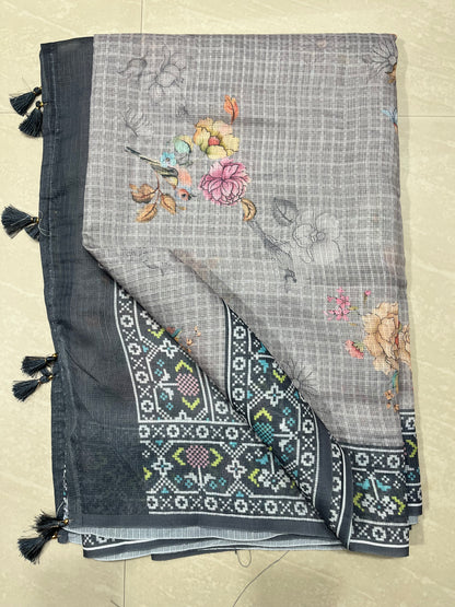 Kota saree with beautiful neck degin