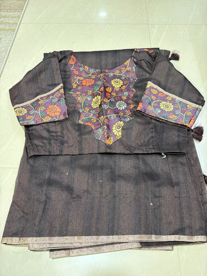 Kotasaree mirror all over saree with kalamkari pallu #deginer blouse