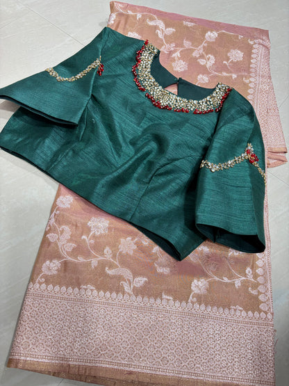 #banarasitissue saree #maggamblouse