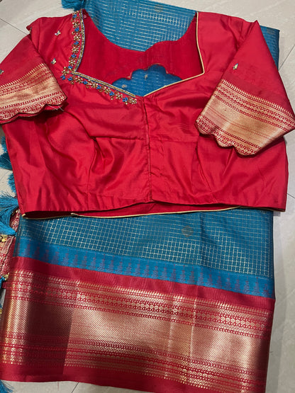 Gadwalpattusaree #maggamblouse