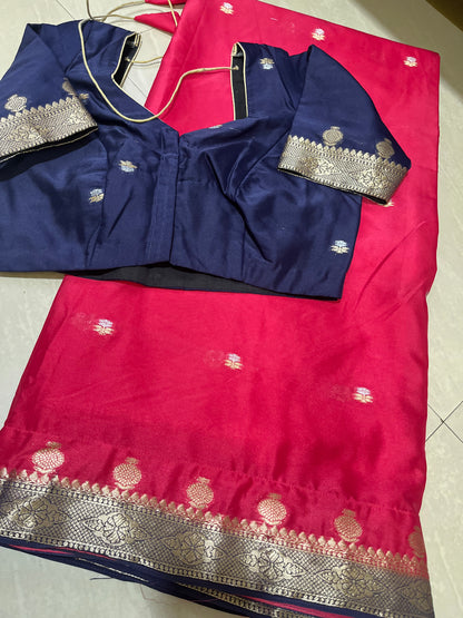 #mysoresilksaree #red withblue