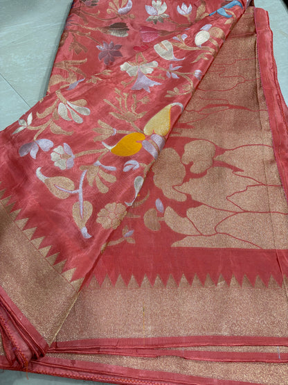 #banarasmushroosilksaree #maggamblouse