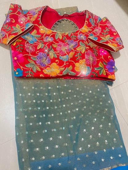 #tissue georgette saree#liteweight