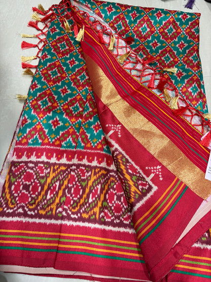 Tussar saree with bueatiful patternblouse