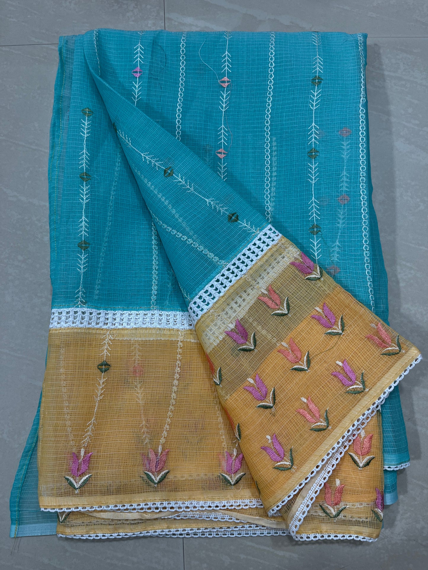 Kotasaree with embroidery work with stitched