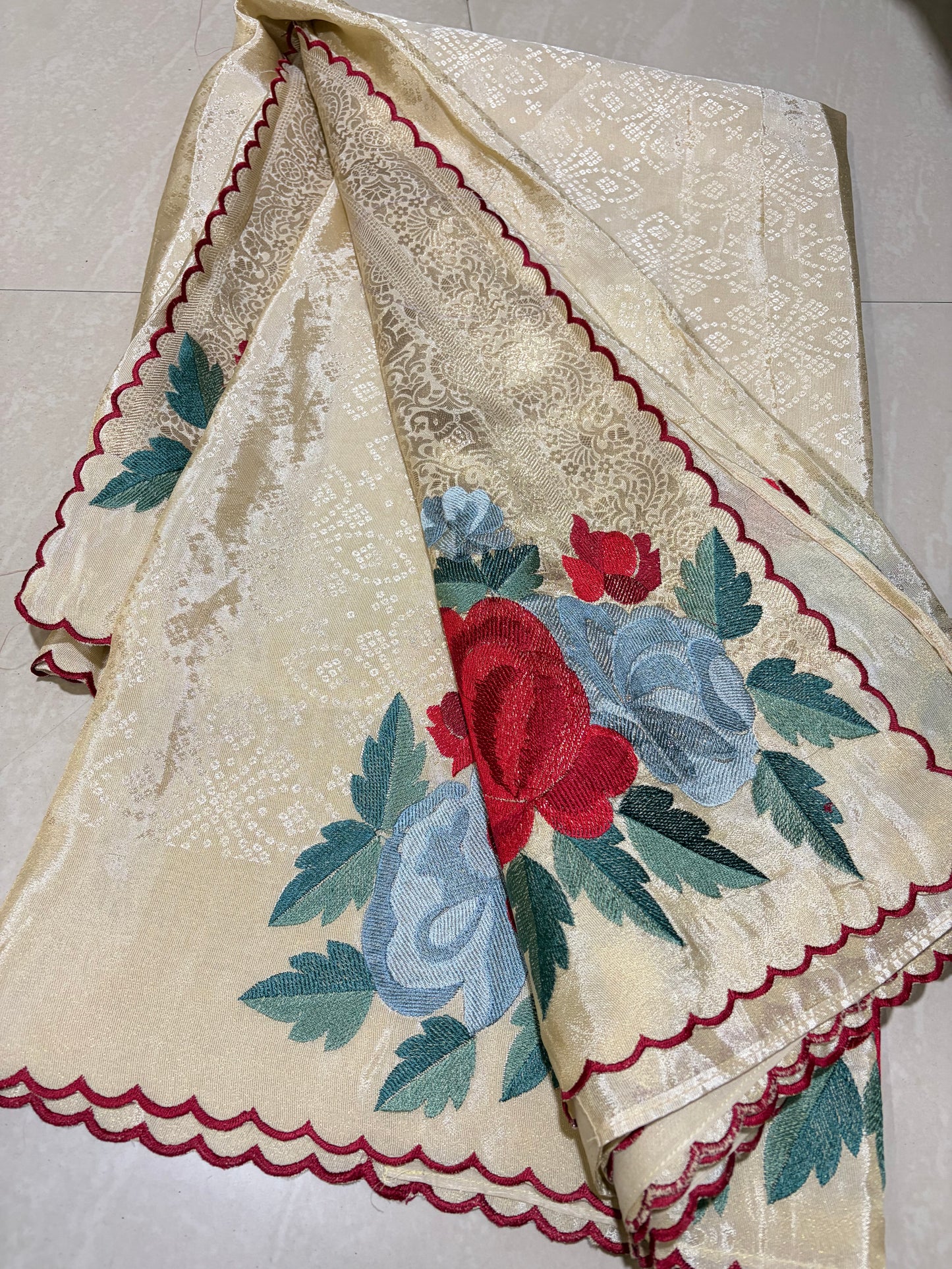 #designersaree #puretissuesaree #embroidary work
