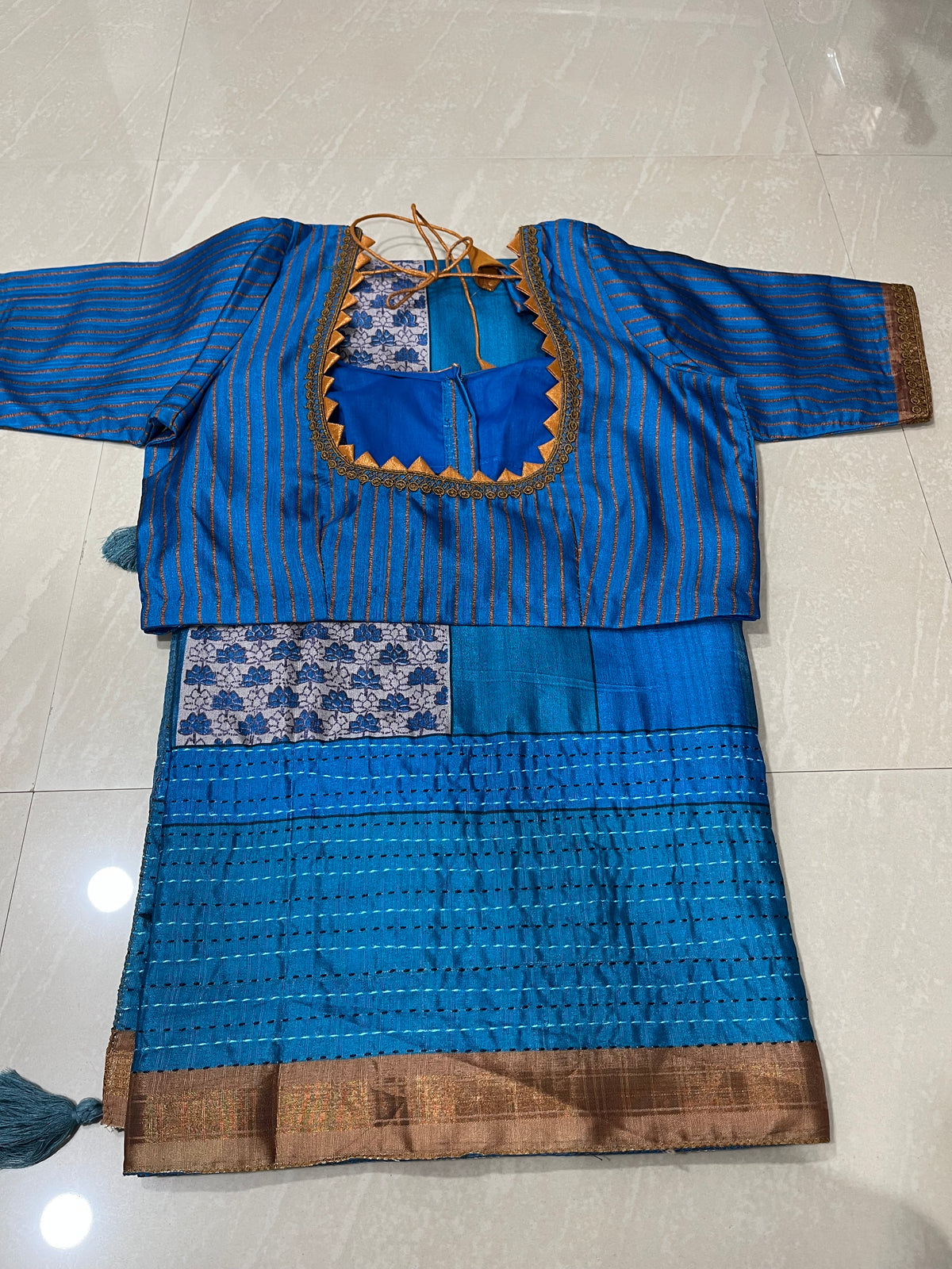 #softtussarsaree #patternblouse