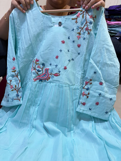 #pure cotton frock with lining one piece