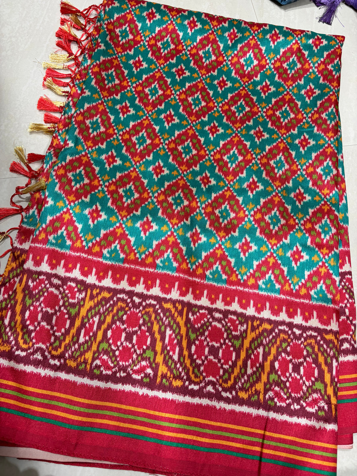 Tussar saree with bueatiful patternblouse