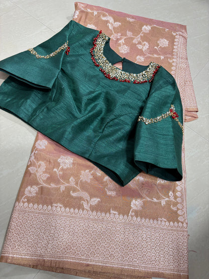 #banarasitissue saree #maggamblouse