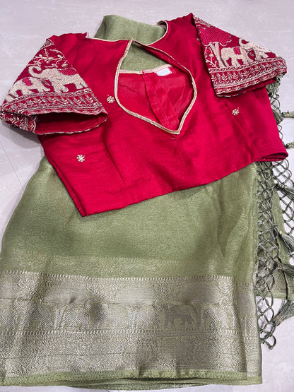 #spacesilksaree #sareewithblouse