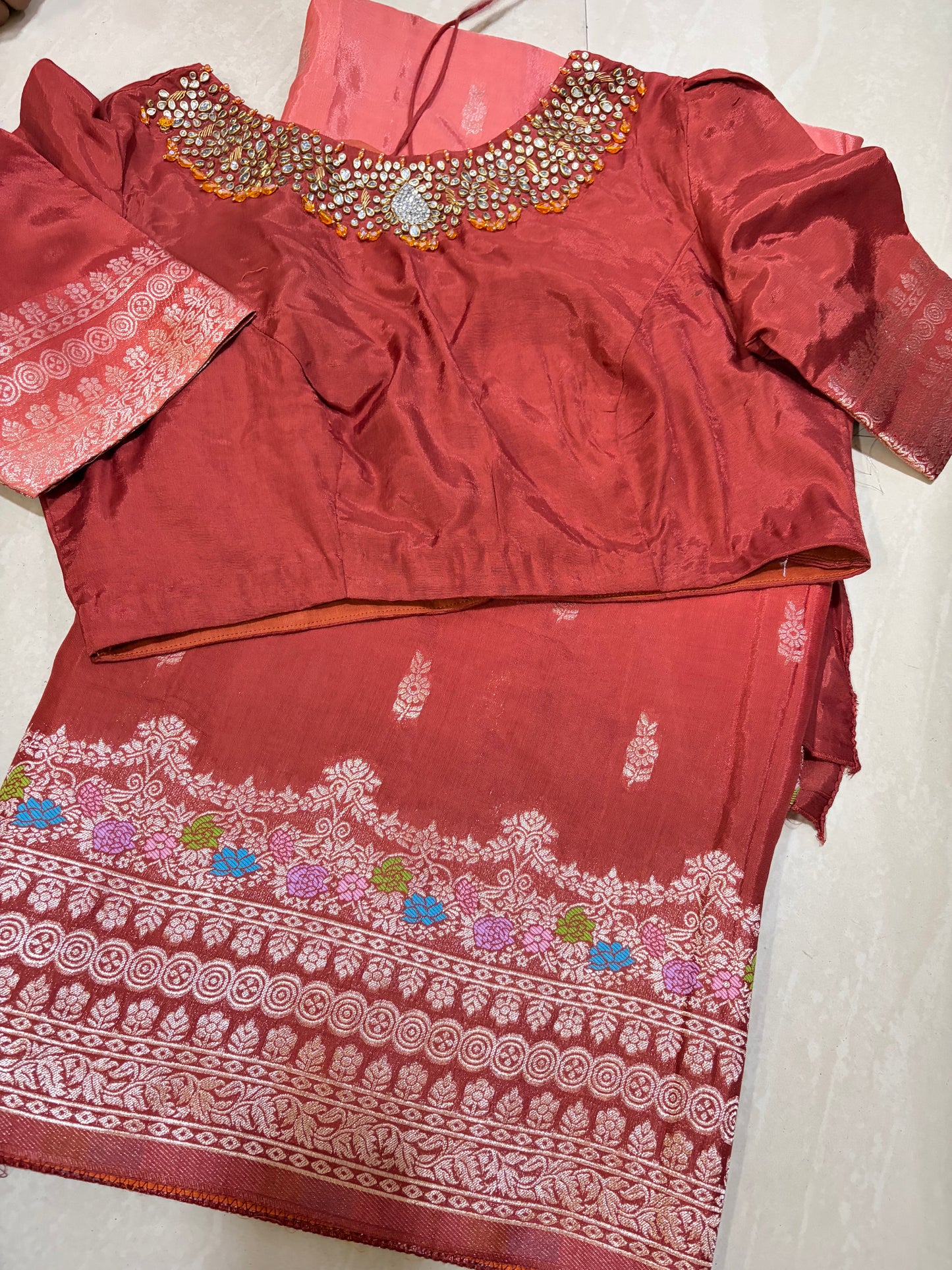 #mushroosilksaree #maggamblousepattern