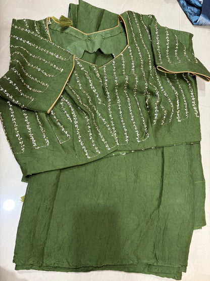 Chinnon plan saree with work blouse