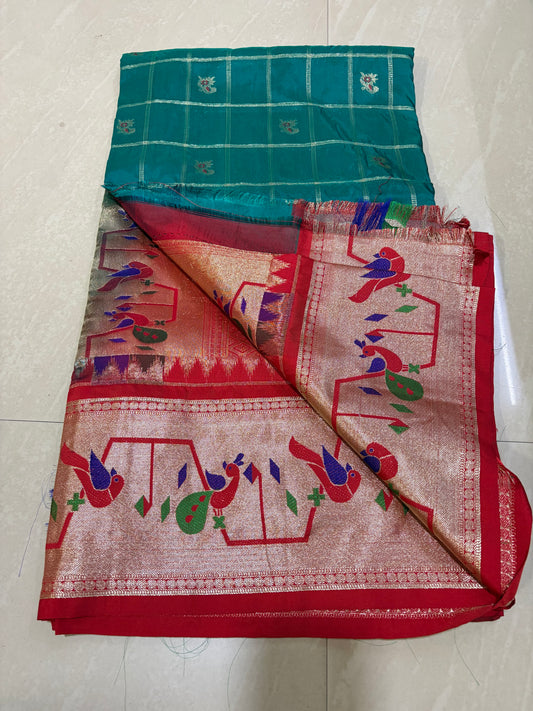 #Narayanapet pattu saree # teal green