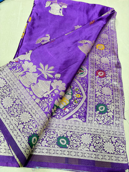 #mushroosilksaree #banarassaree #patternblouse