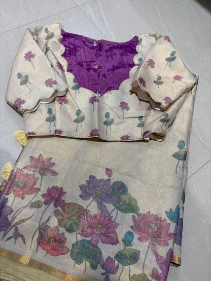 #tissue with leninsaree #patternblouse