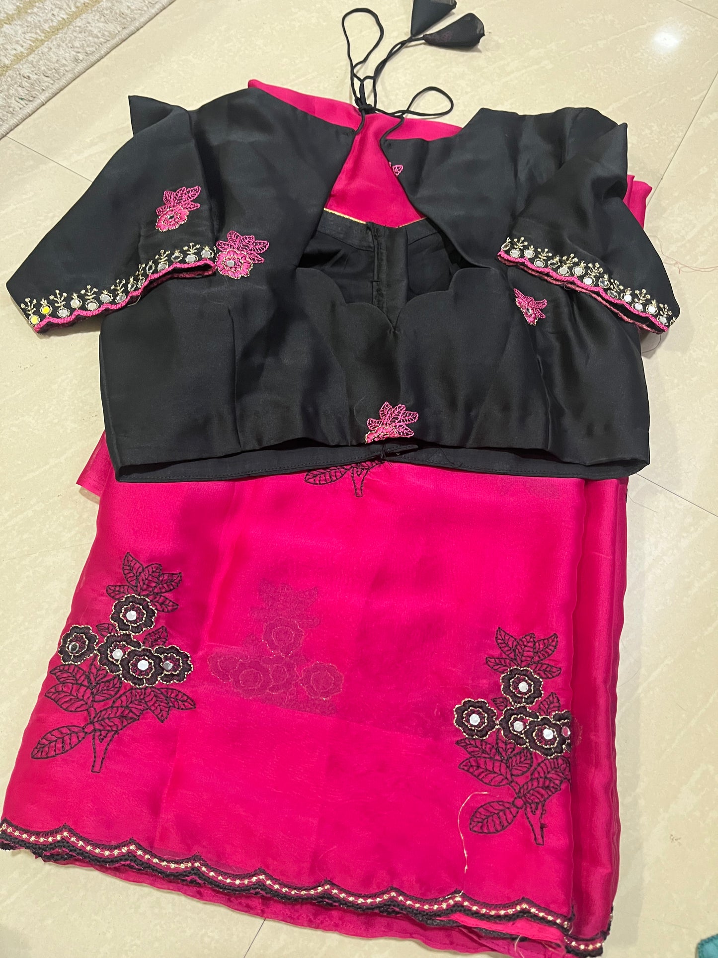 Glass Georgette saree #patternblouse