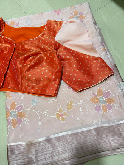 #purechinnonsaree #with designer blouse #designersaree