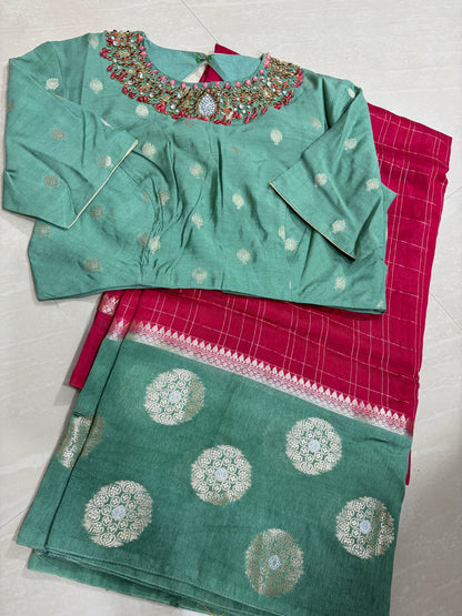 #matkasilksaree #maggamblouse