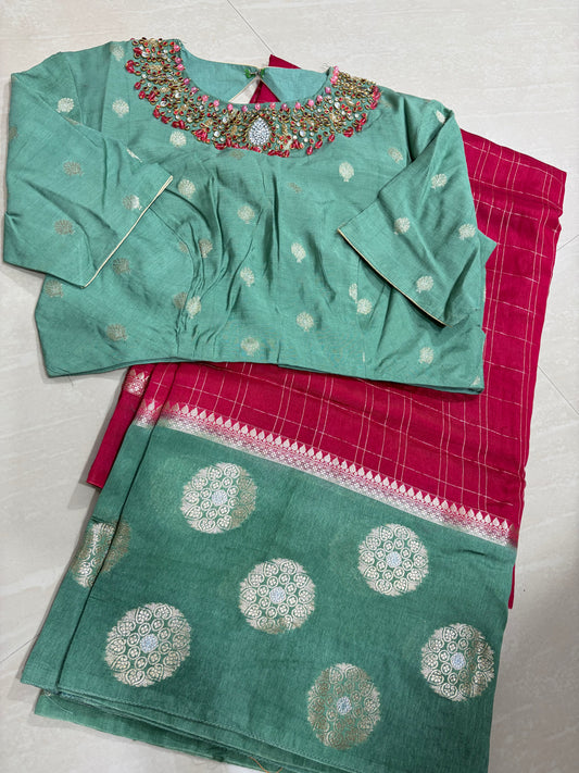 #matkasilksaree #maggamblouse
