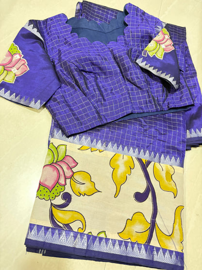 #mangalgirisaree #kalamkari design #patternblouse