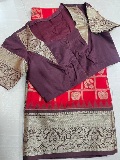 #narayapetpattusaree #redwithcoffee