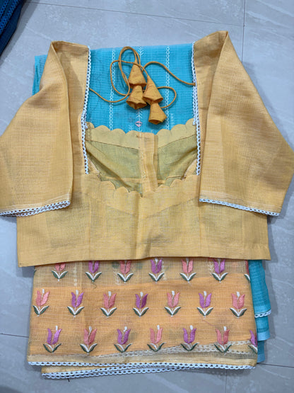 Kotasaree with embroidery work with stitched