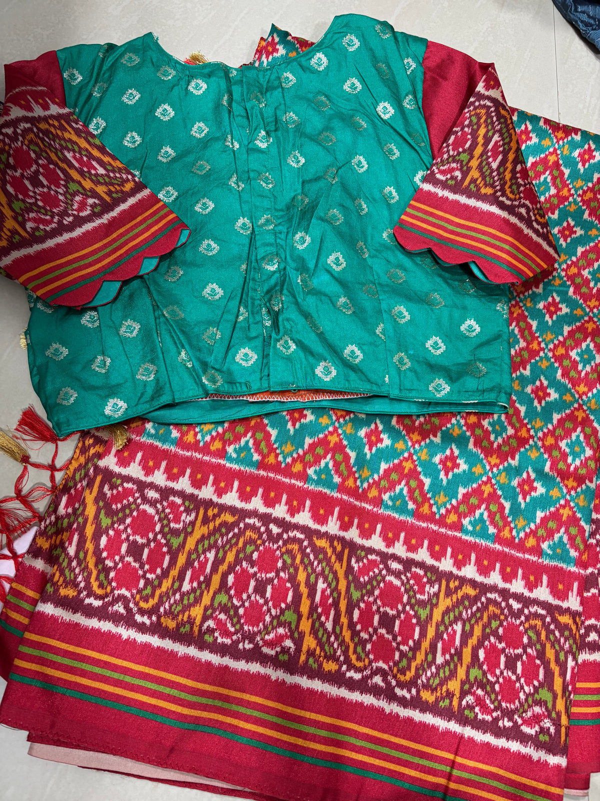 Tussar saree with bueatiful patternblouse
