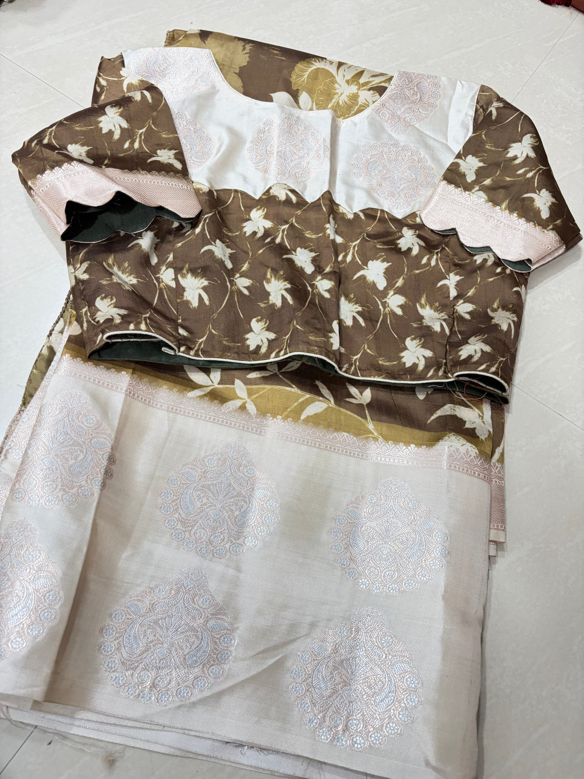 #tassursaree #softsaree #patternblouse
