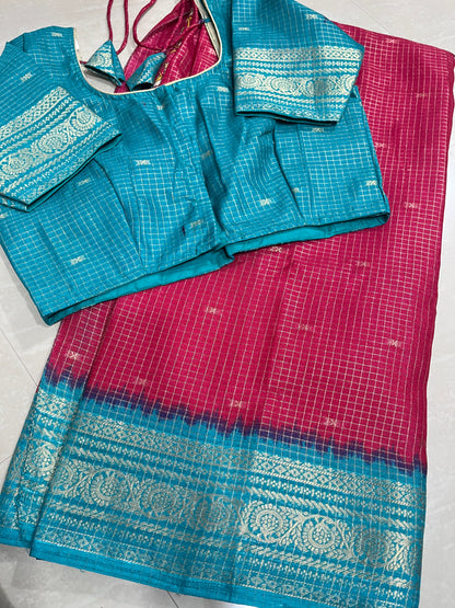 #mysoresilksarees #checks pattern