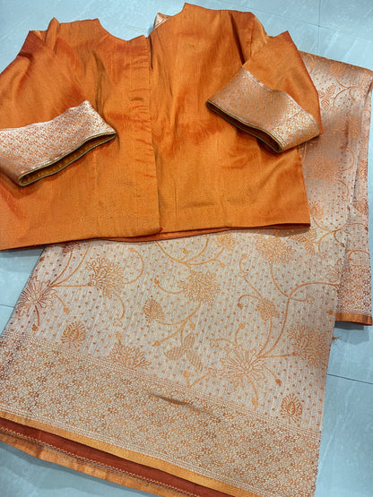 #banarassaree #orangecolour