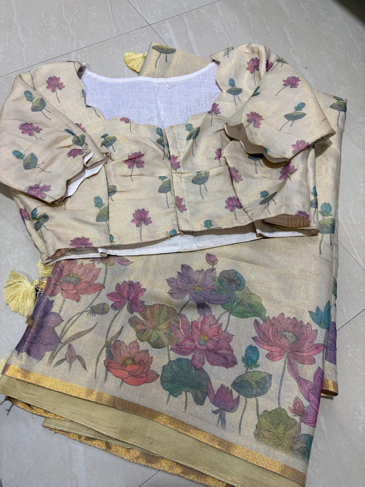 #tissue with leninsaree #patternblouse