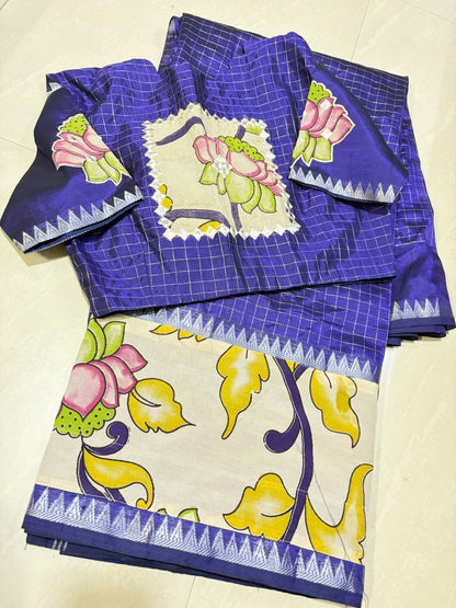 #mangalgirisaree #kalamkari design #patternblouse