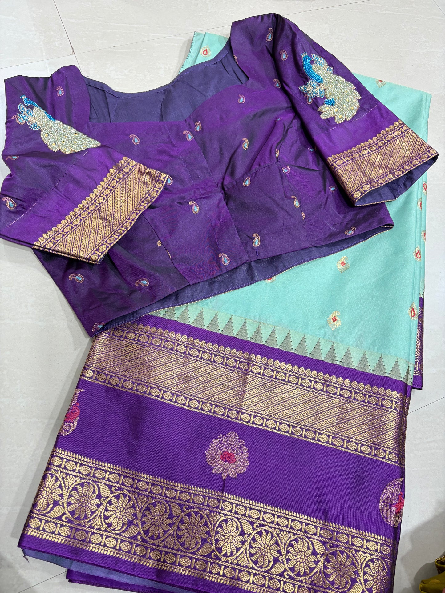 #gadwalsaree #semipattu #blousepattern with maggam