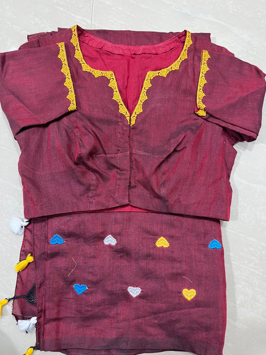 Lenin silk saree with different pattern
