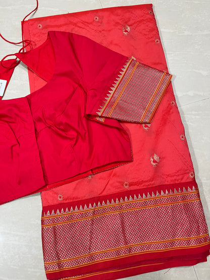 Narayanpet sari semi pattu- ready to wear saree
