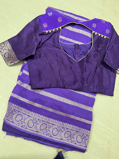 Khaddi Georgette- Banarasi sari D2- ready to wear saree