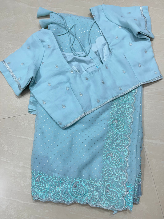 Georgette  ready to wear saree