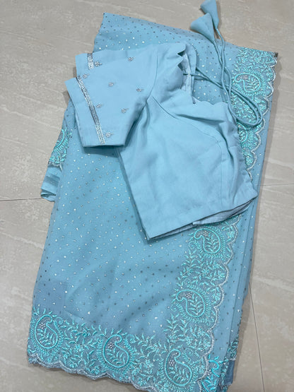 Georgette  ready to wear saree