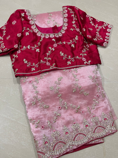 Organza tissue  ready to wear saree