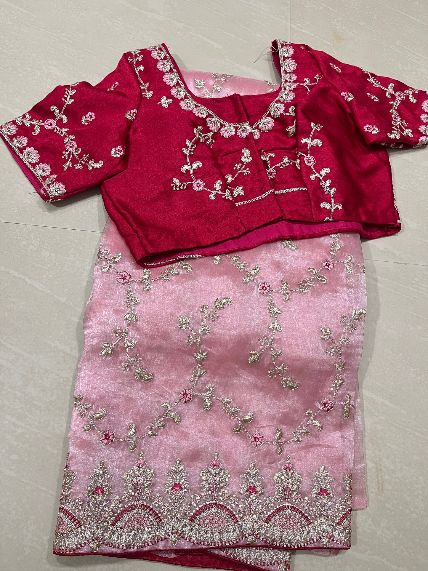 Organza tissue  ready to wear saree