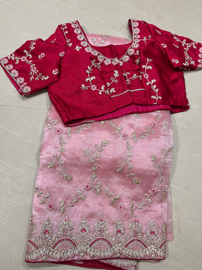 Organza tissue  ready to wear saree