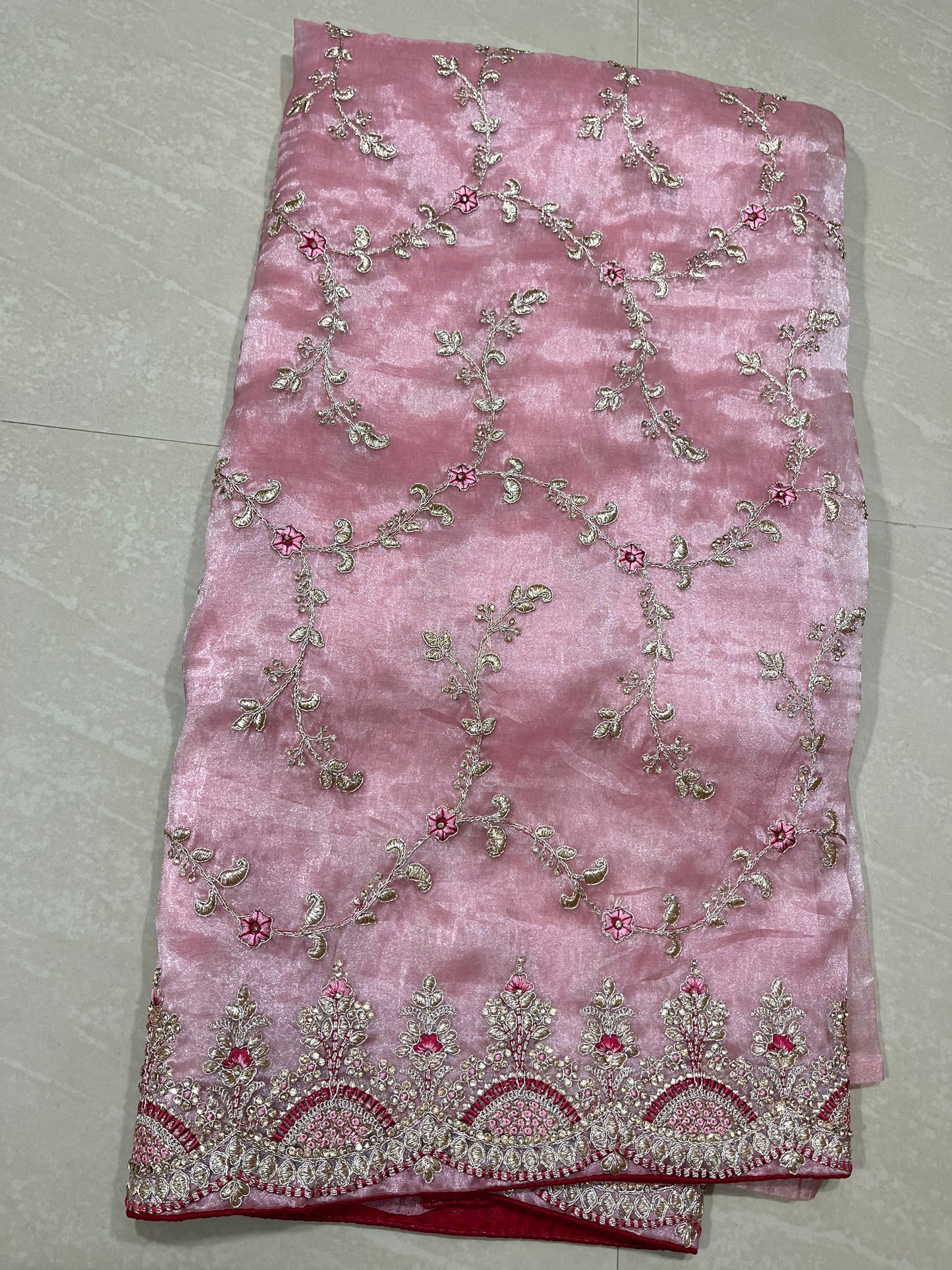 Organza tissue  ready to wear saree