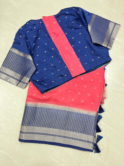 Mul- chenderi  ready to wear saree