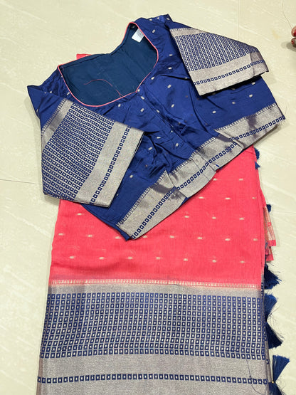 Mul- chenderi  ready to wear saree