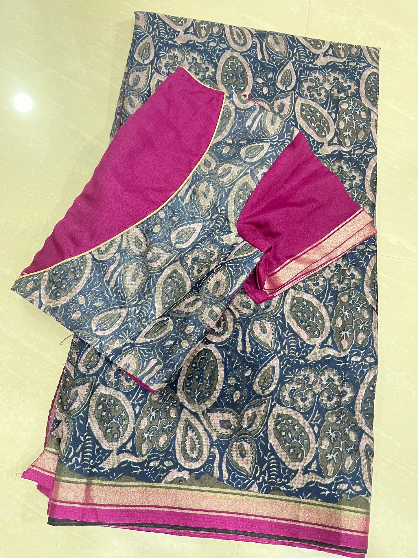 Ajarakprint sari-mulchendari - ready to wear saree
