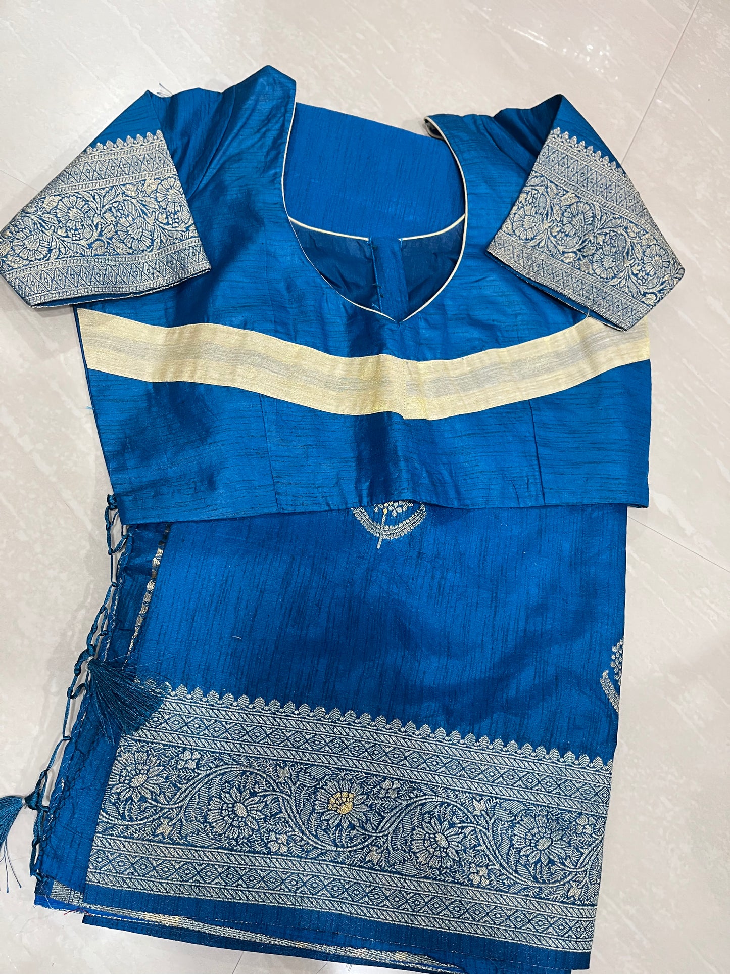 Tussar sari -Banarasi- ready to wear saree