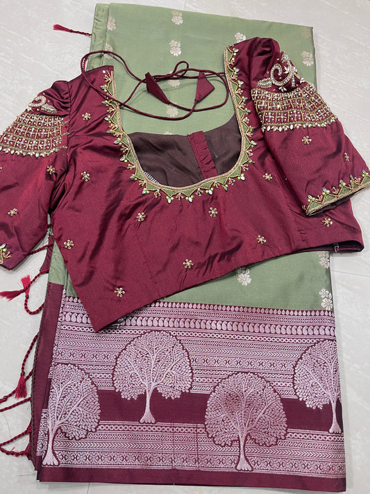 Kanchi pattu- ready to wear saree