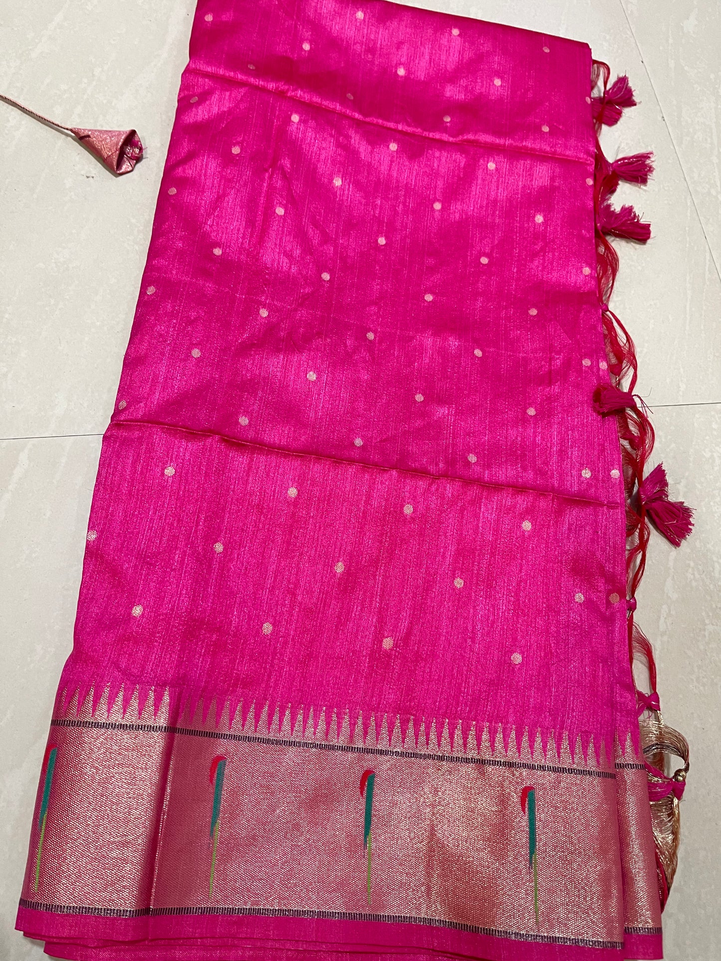 Pithani saree- tussar fabric- ready to wear saree