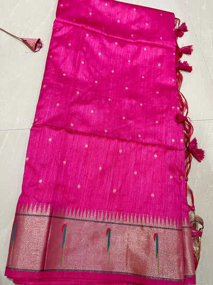 Pithani saree- tussar fabric- ready to wear saree